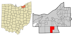 Cuyahoga County Ohio incorporated and unincorporated areas Broadview Heights highlighted